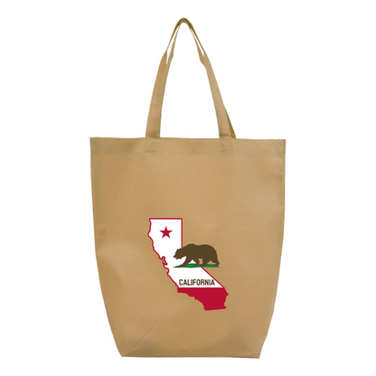 California Bear Map Q-Tees Non-Woven Gusset Bottom Tote
