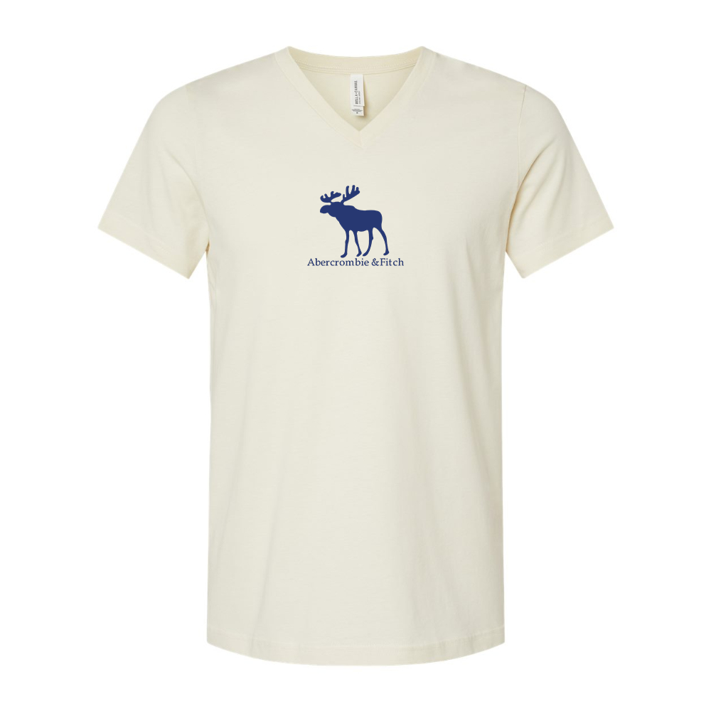 Abercrombie & Fitch Moose Logo BELLA  CANVAS - Jersey V-Neck T-Shirt