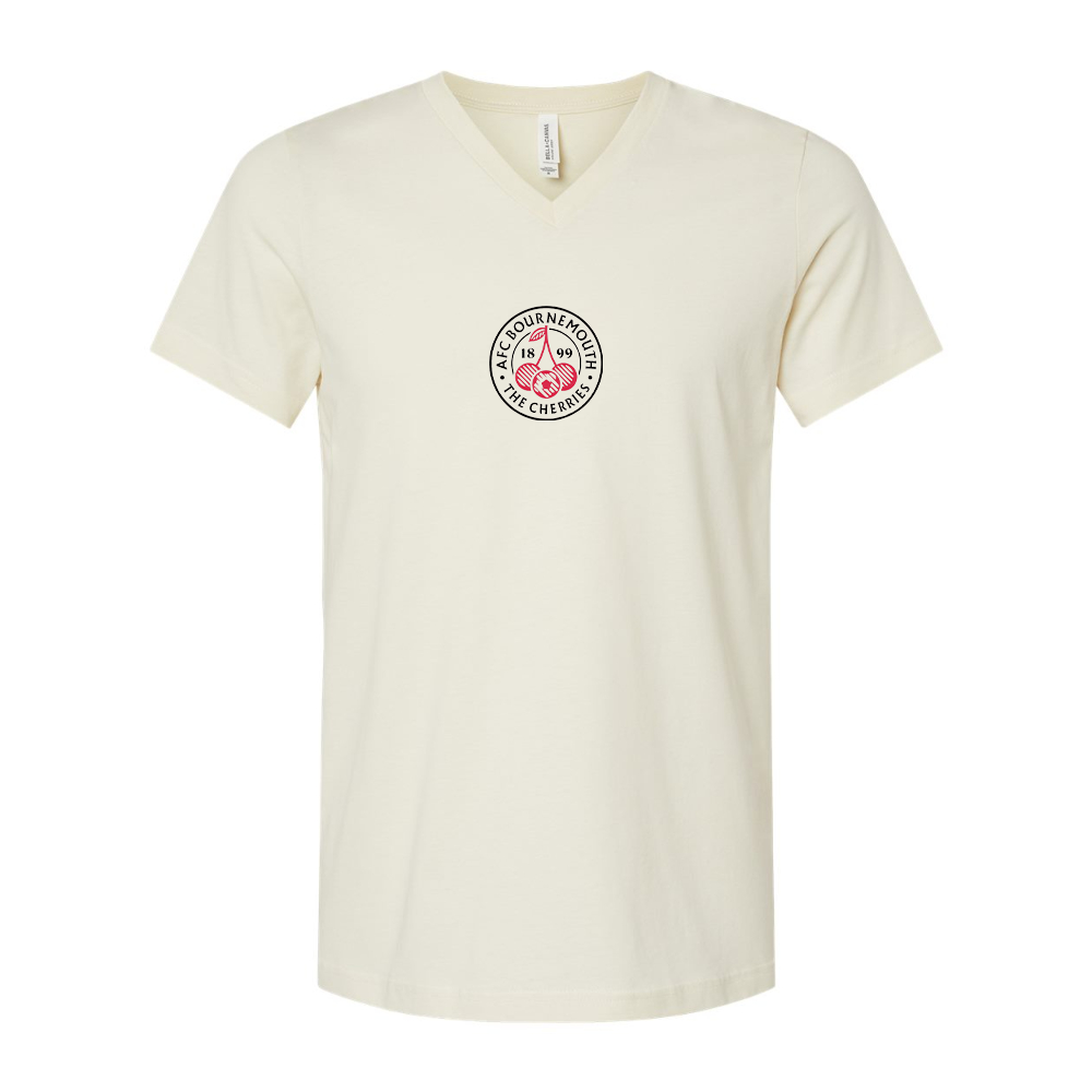 AFC Bournemouth Soccer logo BELLA  CANVAS - Jersey V-Neck T-Shirt