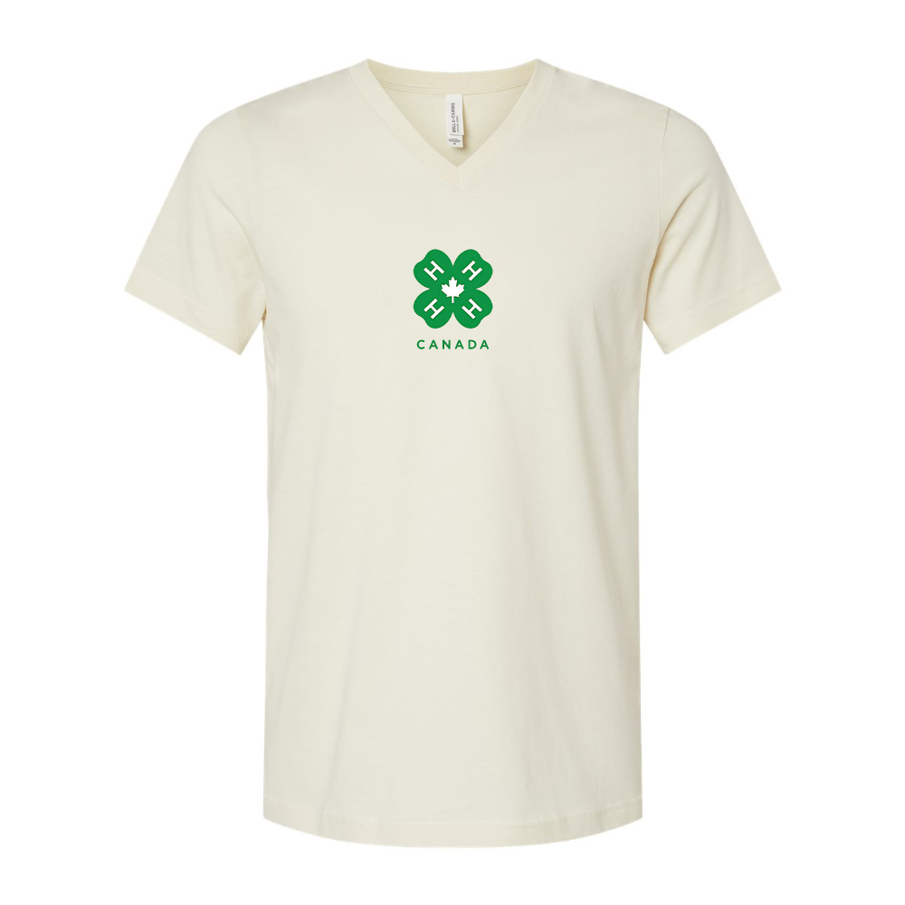 4H Canada Logo BELLA  CANVAS - Jersey V-Neck T-Shirt