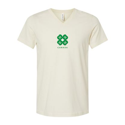 4H Canada Logo BELLA  CANVAS - Jersey V-Neck T-Shirt