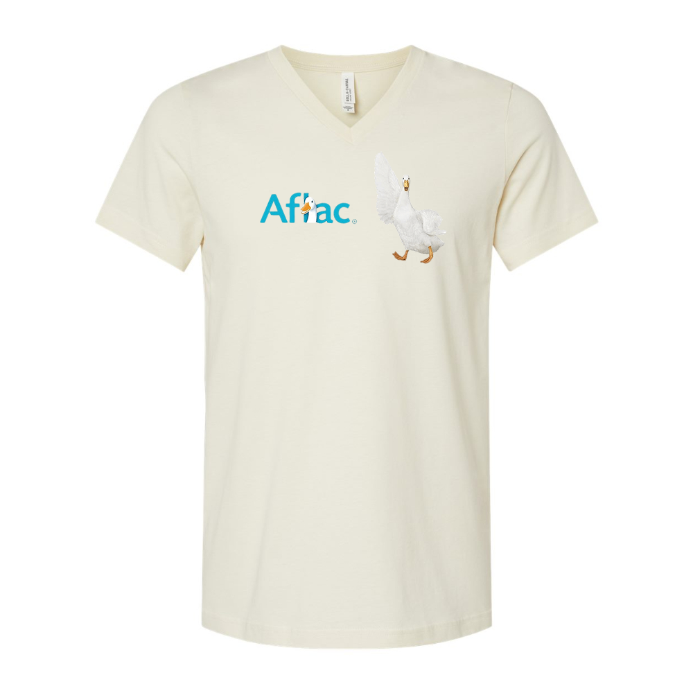 Aflac Logo and Duck BELLA  CANVAS - Jersey V-Neck T-Shirt