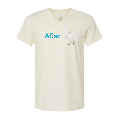 Aflac Logo and Duck BELLA  CANVAS - Jersey V-Neck T-Shirt