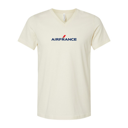 Air France Logo BELLA  CANVAS - Jersey V-Neck T-Shirt