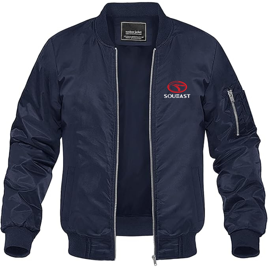 Men's Soueast Logo Lightweight Bomber Jacket Windbreaker Softshell Varsity Jacket Coat