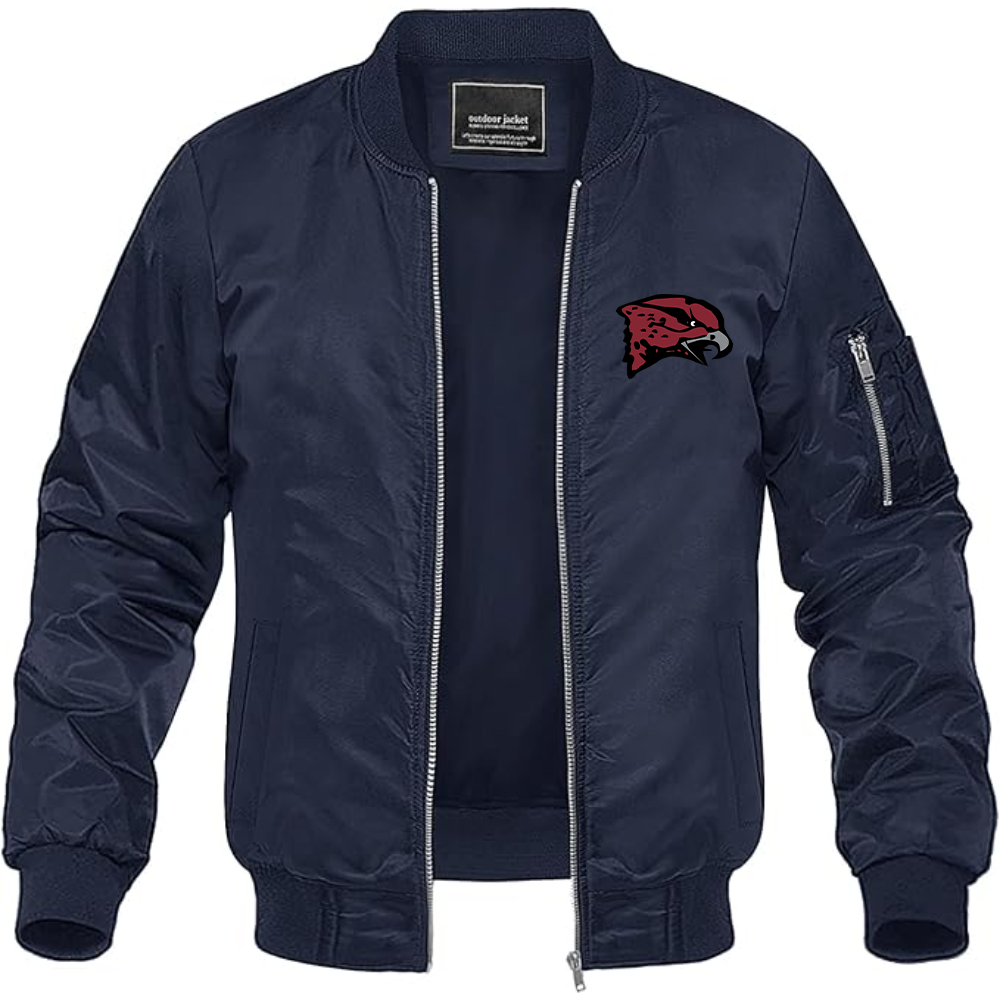 Men's Maryland Eastern Shore Hawks Logo Lightweight Bomber Jacket Windbreaker Softshell Varsity Jacket Coat
