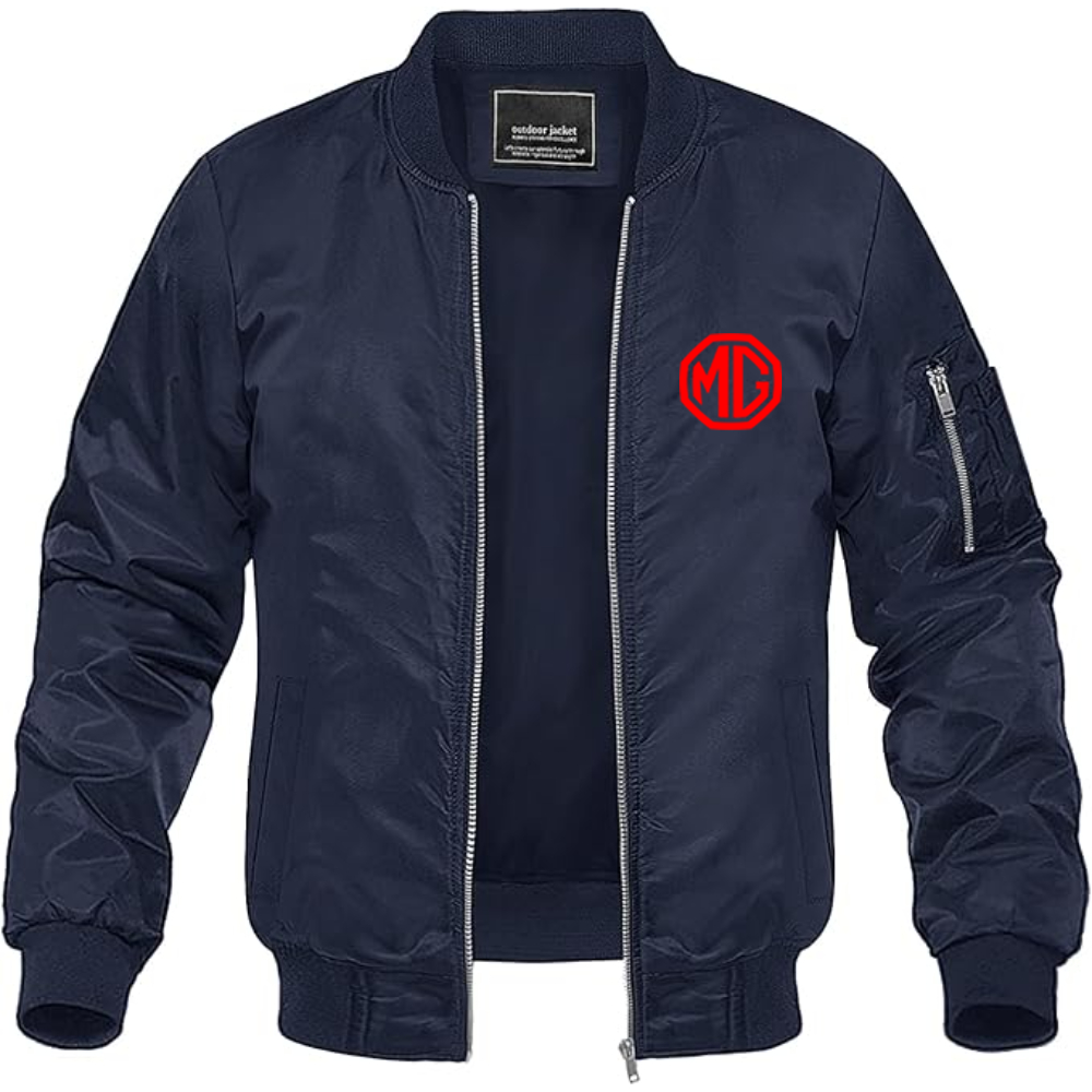 Men's MG Logo Lightweight Bomber Jacket Windbreaker Softshell Varsity Jacket Coat