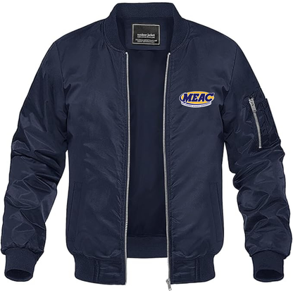 Men's Mid Eastern Athletic Conference Logo Lightweight Bomber Jacket Windbreaker Softshell Varsity Jacket Coat