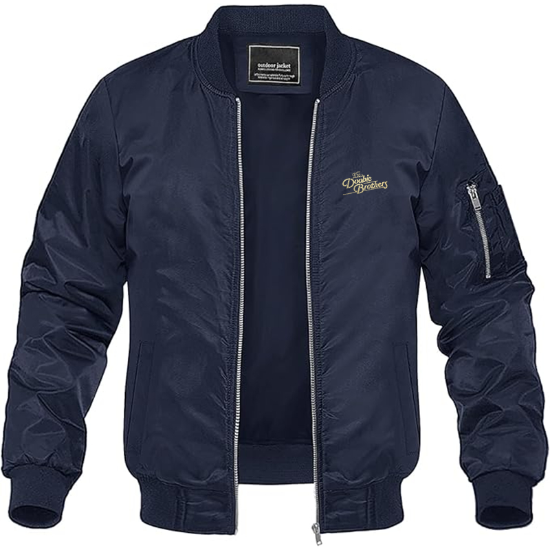 Men's The Doobie Brothers Logo Lightweight Bomber Jacket Windbreaker Softshell Varsity Jacket Coat