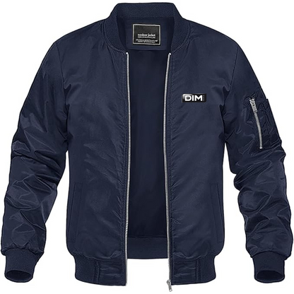 Men's DIM Logo Lightweight Bomber Jacket Windbreaker Softshell Varsity Jacket Coat