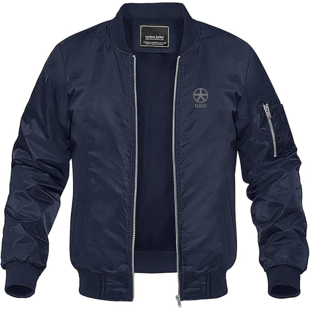 Men's Dadi Logo Lightweight Bomber Jacket Windbreaker Softshell Varsity Jacket Coat