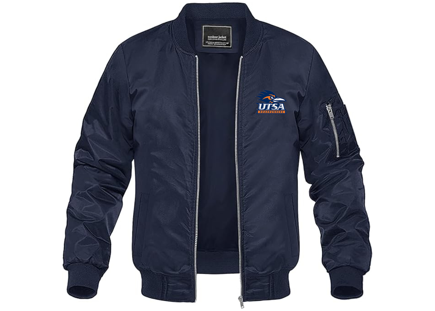 Men's Texas SA Roadrunners Lightweight Bomber Jacket Windbreaker Softshell Varsity Jacket Coat