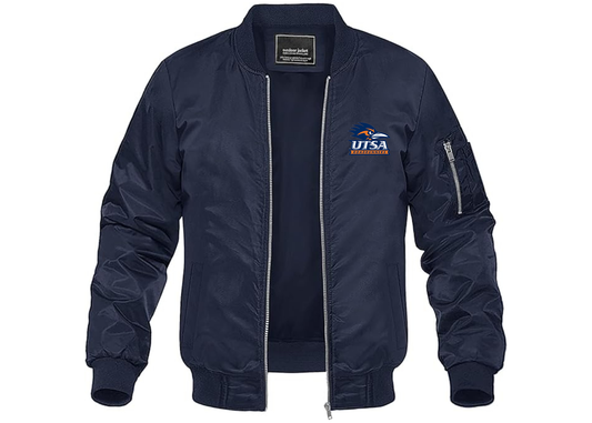 Men's Texas SA Roadrunners Lightweight Bomber Jacket Windbreaker Softshell Varsity Jacket Coat