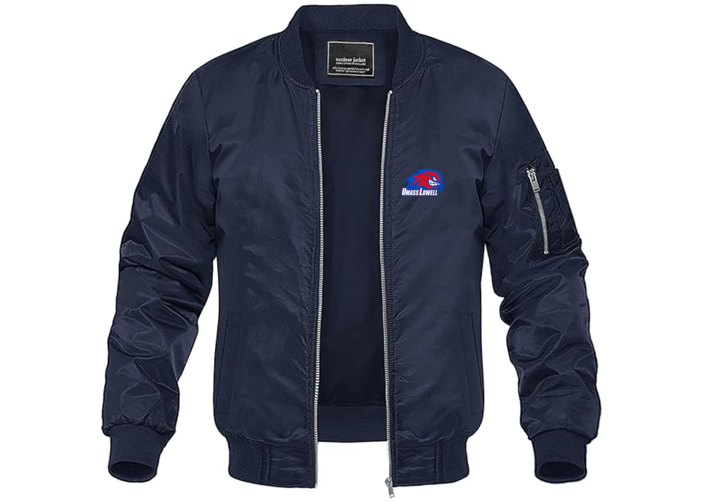 Men's UMass Lowell River Hawks Lightweight Bomber Jacket Windbreaker Softshell Varsity Jacket Coat