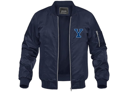 Men's Yale Bulldogs Lightweight Bomber Jacket Windbreaker Softshell Varsity Jacket Coat
