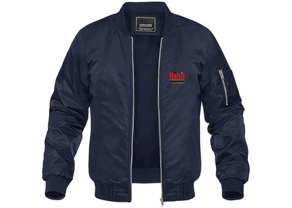 Men's The Habit Burger Grill Lightweight Bomber Jacket Windbreaker Softshell Varsity Jacket Coat