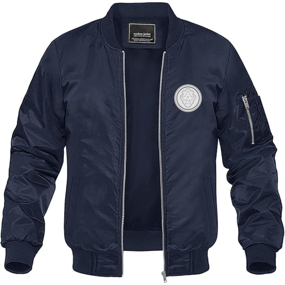 Men's AWZ Logo  Lightweight Bomber Jacket Windbreaker Softshell Varsity Jacket Coat