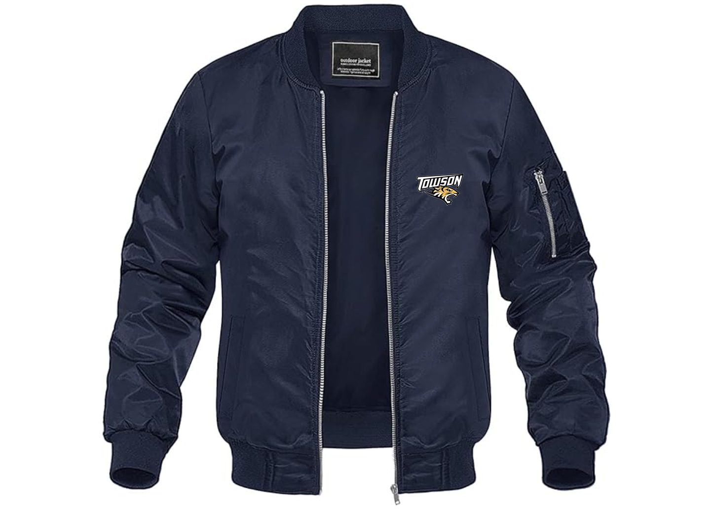 Men's Towson Tigers Lightweight Bomber Jacket Windbreaker Softshell Varsity Jacket Coat