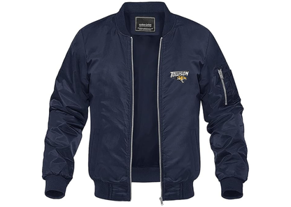Men's Towson Tigers Lightweight Bomber Jacket Windbreaker Softshell Varsity Jacket Coat