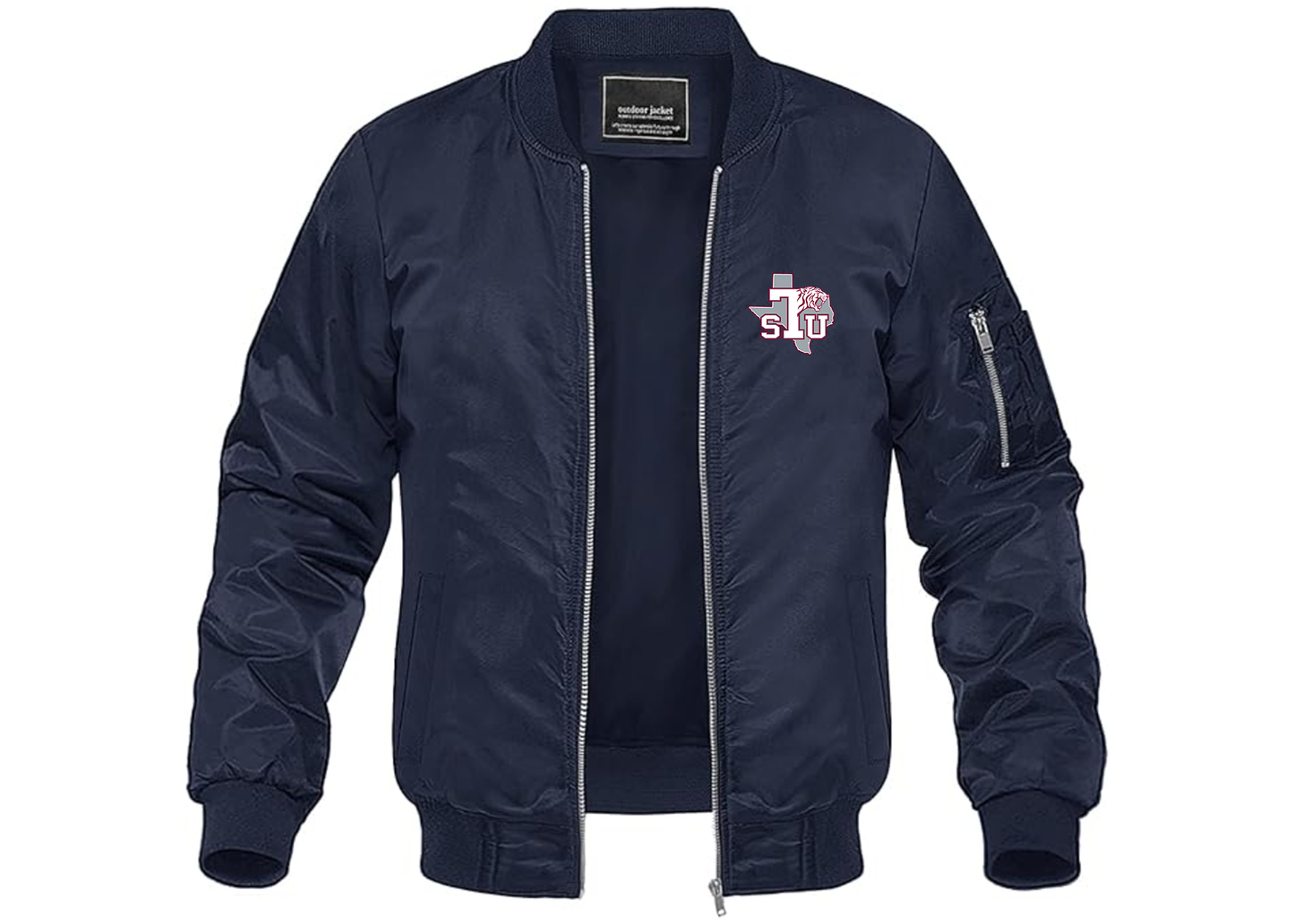 Men's Texas Southern Tigers Lightweight Bomber Jacket Windbreaker Softshell Varsity Jacket Coat