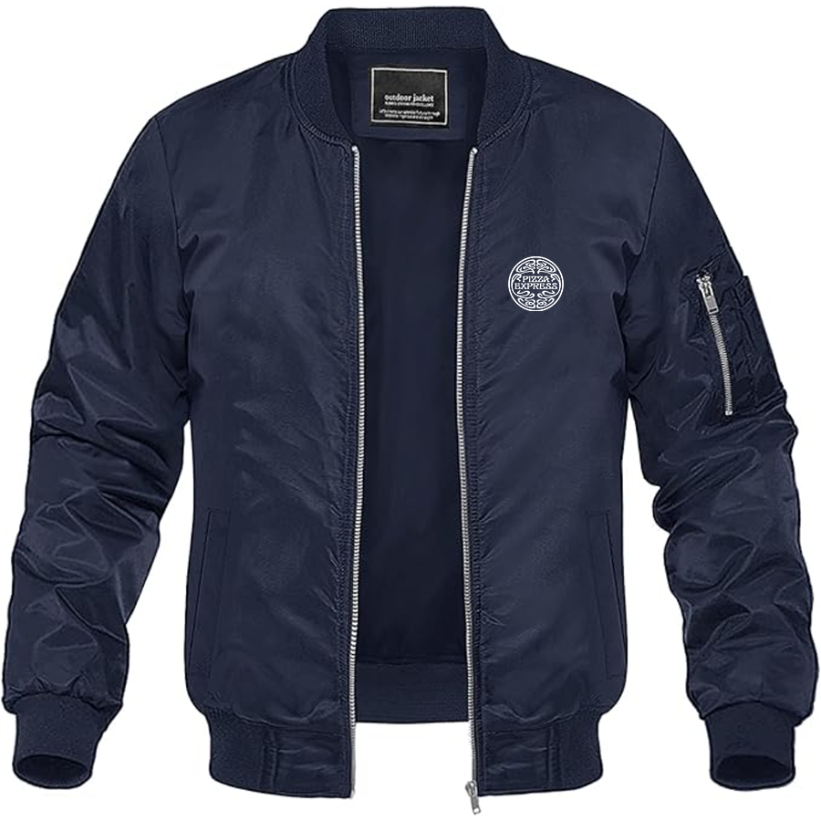 Men's Pizza Express Logo Lightweight Bomber Jacket Windbreaker Softshell Varsity Jacket Coat