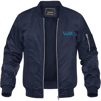Men's Gillette Venus Logo Lightweight Bomber Jacket Windbreaker Softshell Varsity Jacket Coat