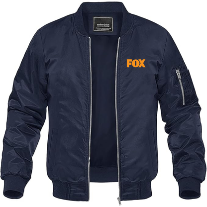 Men's Fox  Lightweight Bomber Jacket Windbreaker Softshell Varsity Jacket Coat