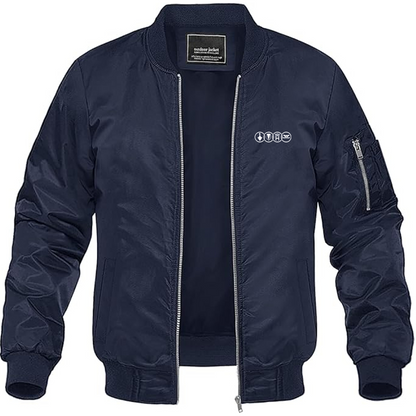 Men's Horch Logo Lightweight Bomber Jacket Windbreaker Softshell Varsity Jacket Coat