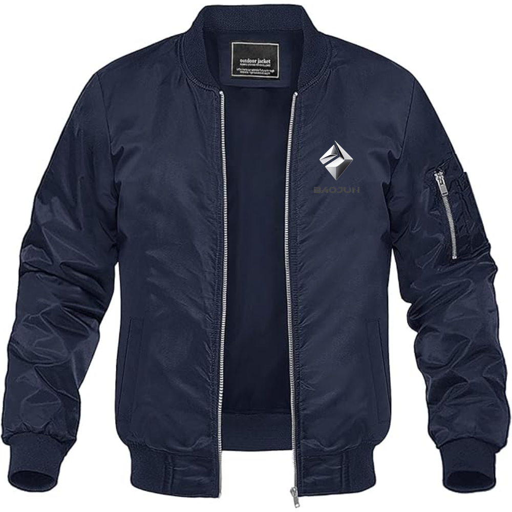 Men's Baojun Logo Lightweight Bomber Jacket Windbreaker Softshell Varsity Jacket Coat