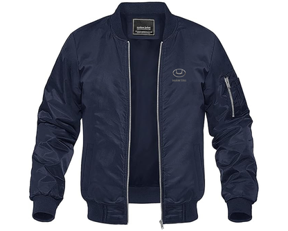 Men's Hawta Logo Lightweight Bomber Jacket Windbreaker Softshell Varsity Jacket Coat