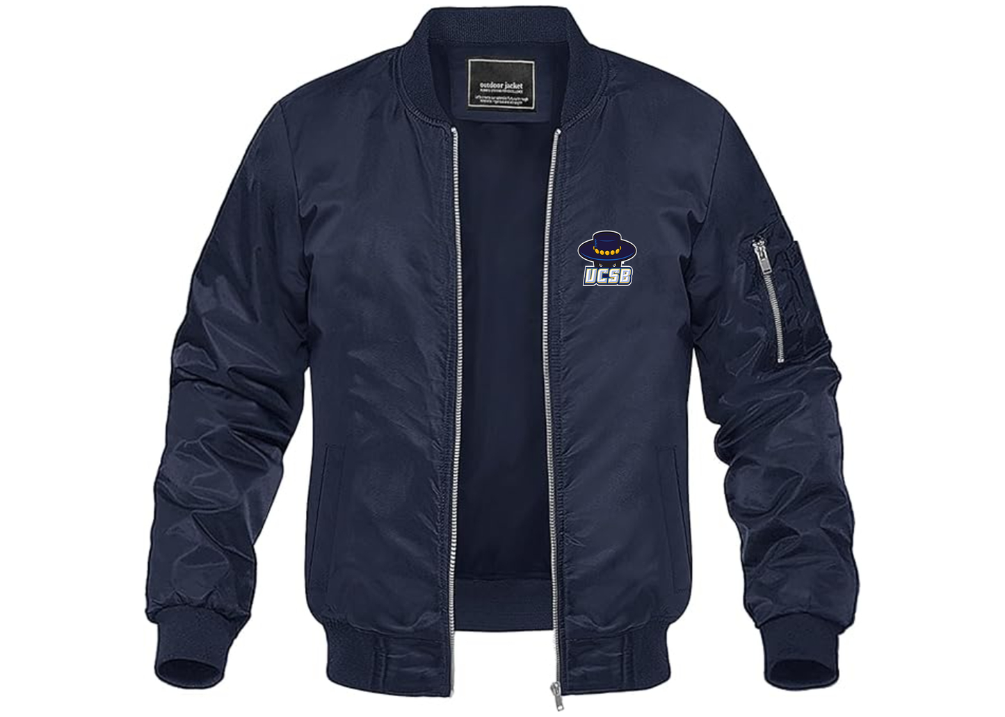 Men's UCSB Gauchos Lightweight Bomber Jacket Windbreaker Softshell Varsity Jacket Coat