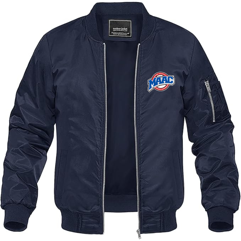 Men's Metro Atlantic Athletic Conference Logo Lightweight Bomber Jacket Windbreaker Softshell Varsity Jacket Coat