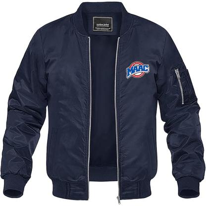 Men's Metro Atlantic Athletic Conference Logo Lightweight Bomber Jacket Windbreaker Softshell Varsity Jacket Coat