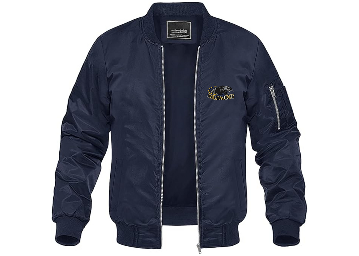 Men's Wisconsin Milwaukee Panthers Lightweight Bomber Jacket Windbreaker Softshell Varsity Jacket Coat