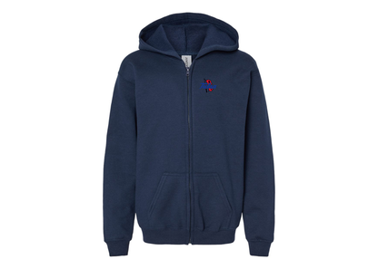 Gildan Heavy Blend Youth Tulsa Golden Hurricane Full Zip Hooded Sweatshirt