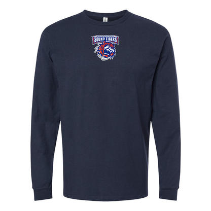 Youth Bridgeport Sound Tigers Logo Cotton Long Sleeve T-Shirt