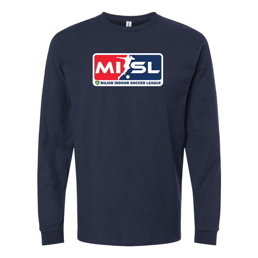 Men's Major Indoor Soccer League Logo Cotton Long Sleeve T-Shirt