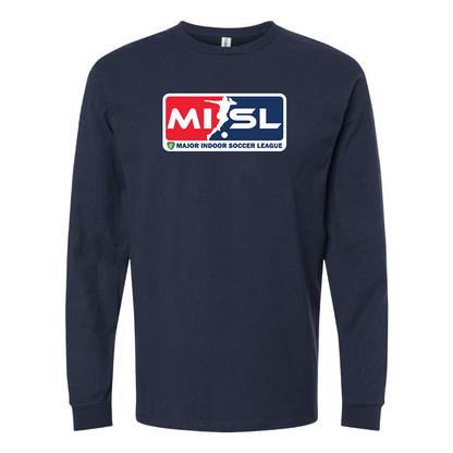 Men's Major Indoor Soccer League Logo Cotton Long Sleeve T-Shirt