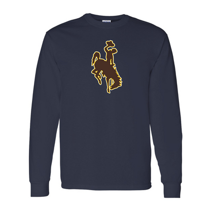 Men's Wyoming Cowboys Gildan Heavy Cotton Long Sleeve T-Shirt
