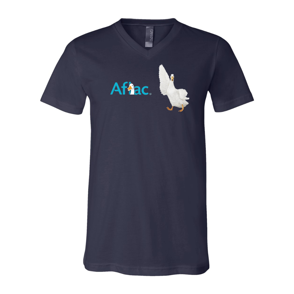 Aflac Logo and Duck BELLA  CANVAS - Jersey V-Neck T-Shirt
