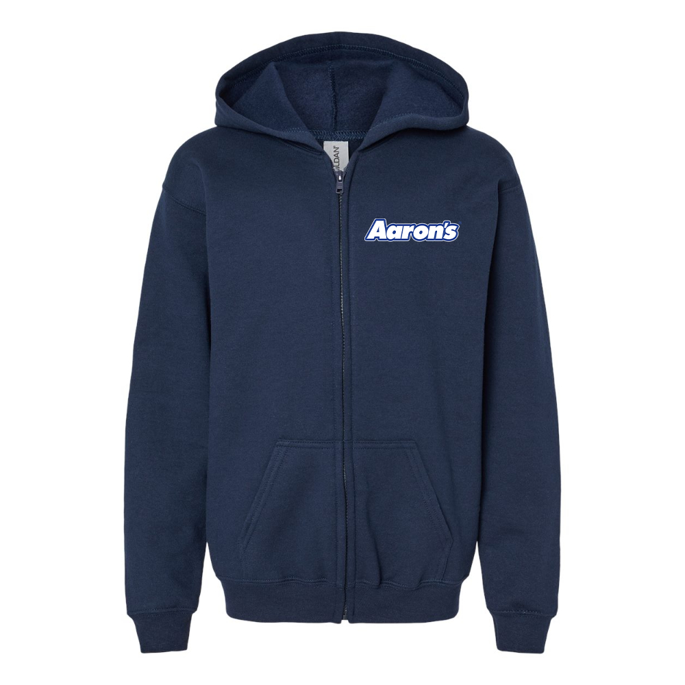 Gildan Heavy Blend Youth Aaron_s Logo Full Zip Hooded Sweatshirt