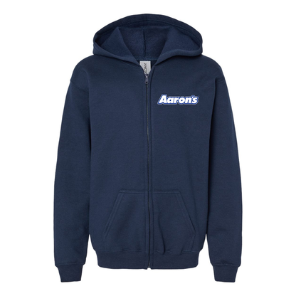 Gildan Heavy Blend Youth Aaron_s Logo Full Zip Hooded Sweatshirt