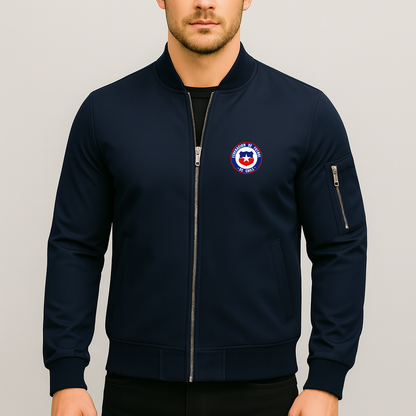 Men's Chile National Soccer Team Lightweight Bomber Jacket - Navy