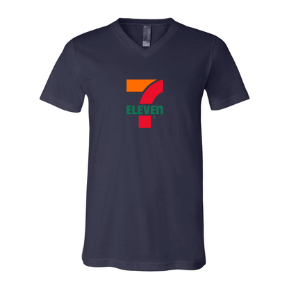 7 Eleven Logo BELLA  CANVAS - Jersey V-Neck T-Shirt