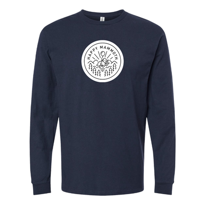 Men's Happy Mammoth Logo Cotton Long Sleeve T-Shirt
