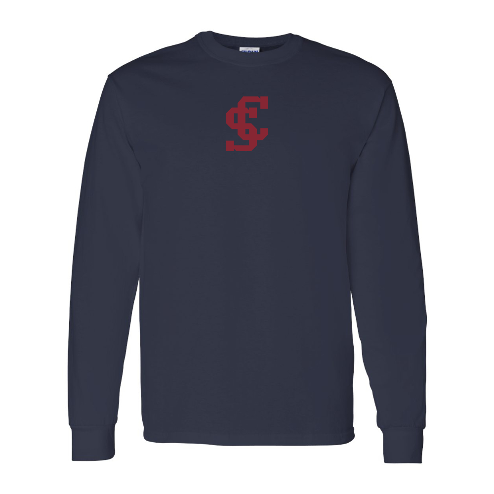 Men's Santa Clara Broncos Logo  Gildan Heavy Cotton Long Sleeve T-Shirt