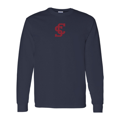 Men's Santa Clara Broncos Logo  Gildan Heavy Cotton Long Sleeve T-Shirt