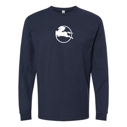 Men's Pegaso Logo Cotton Long Sleeve T-Shirt