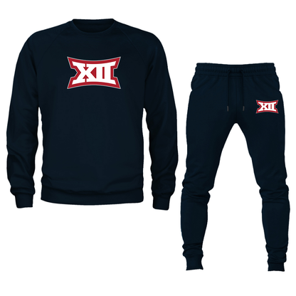 Men's  Big 12 Conference Crewneck Sweatshirt Joggers Suit