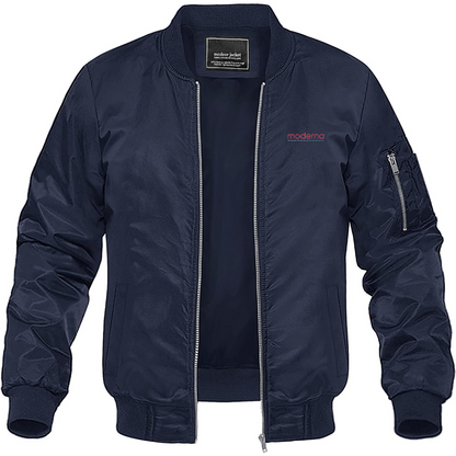 Men's Moderna Logo Lightweight Bomber Jacket Windbreaker Softshell Varsity Jacket Coat